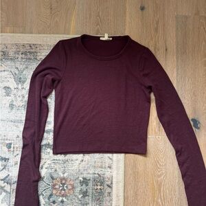 Talula Wilfred Deep Burgundy Long Sleeve Tee Small